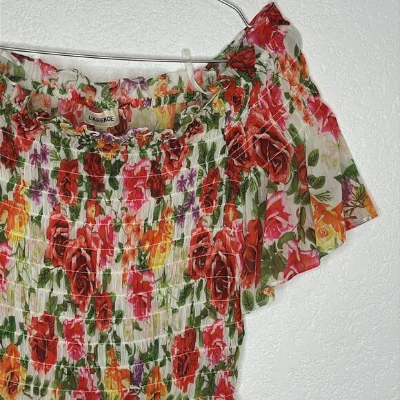 New L'AGENCE Bexley Off-The-Shoulder Top Floral Small - Picture 4 of 15